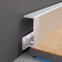Mini plinta argintie din aluminiu cu lumina LED CLIPLIST 25X12 - imagine 3