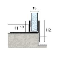 Profil de dus din inox cu suport de sticla negru - imagine 3