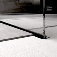 Profil de dus din inox cu suport de sticla negru