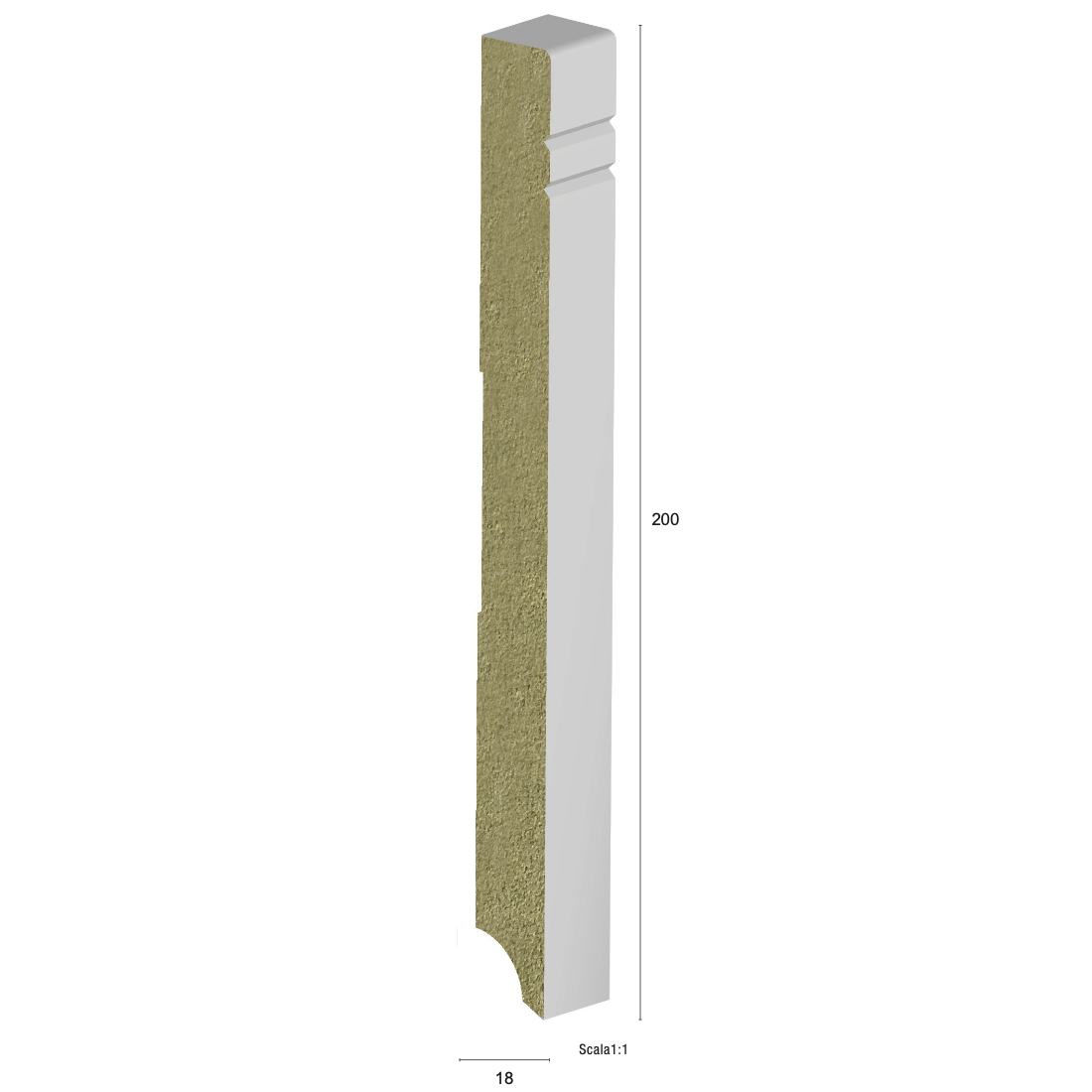 Plinta HDF alba M3 200×18 Modern Plus